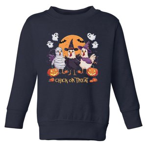 Spooky Halloween Chicken Pumpkin Farm Chick Or Treat Toddler Sweatshirt