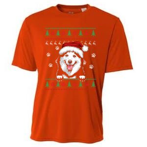 Siberian Husky Christmas Ugly Sweater Funny Dog Lover Great Gift Cooling Performance Crew T-Shirt