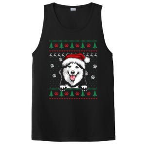 Siberian Husky Christmas Ugly Sweater Funny Dog Lover Great Gift PosiCharge Competitor Tank