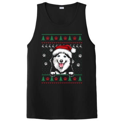 Siberian Husky Christmas Ugly Sweater Funny Dog Lover Great Gift PosiCharge Competitor Tank