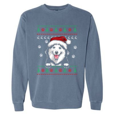 Siberian Husky Christmas Ugly Sweater Funny Dog Lover Great Gift Garment-Dyed Sweatshirt