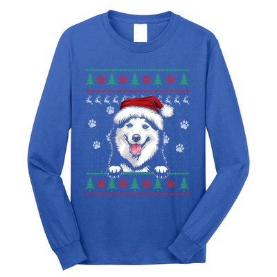 Siberian Husky Christmas Ugly Sweater Funny Dog Lover Great Gift Long Sleeve Shirt