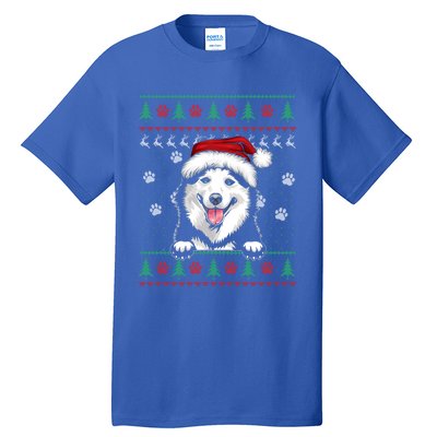 Siberian Husky Christmas Ugly Sweater Funny Dog Lover Great Gift Tall T-Shirt