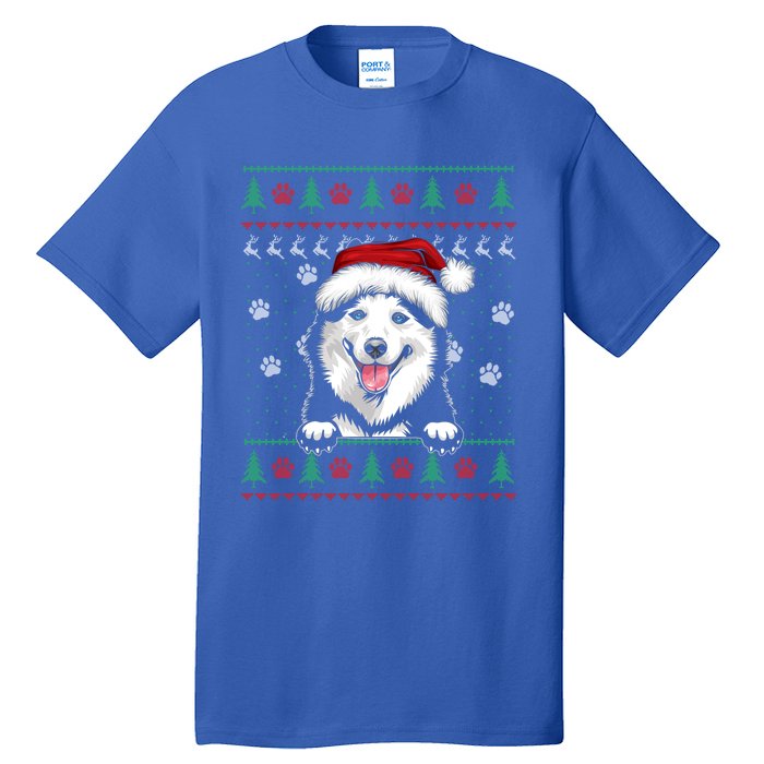 Siberian Husky Christmas Ugly Sweater Funny Dog Lover Great Gift Tall T-Shirt