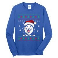 Siberian Husky Christmas Ugly Sweater Funny Dog Lover Great Gift Tall Long Sleeve T-Shirt