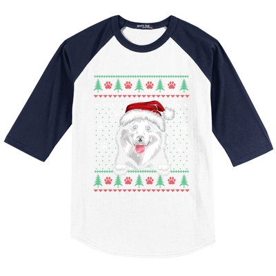 Siberian Husky Christmas Ugly Sweater Funny Dog Lover Great Gift Baseball Sleeve Shirt