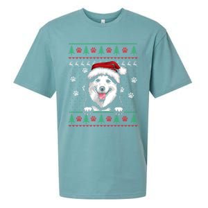 Siberian Husky Christmas Ugly Sweater Funny Dog Lover Great Gift Sueded Cloud Jersey T-Shirt