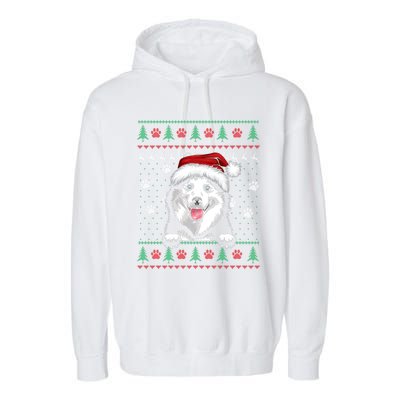 Siberian Husky Christmas Ugly Sweater Funny Dog Lover Great Gift Garment-Dyed Fleece Hoodie