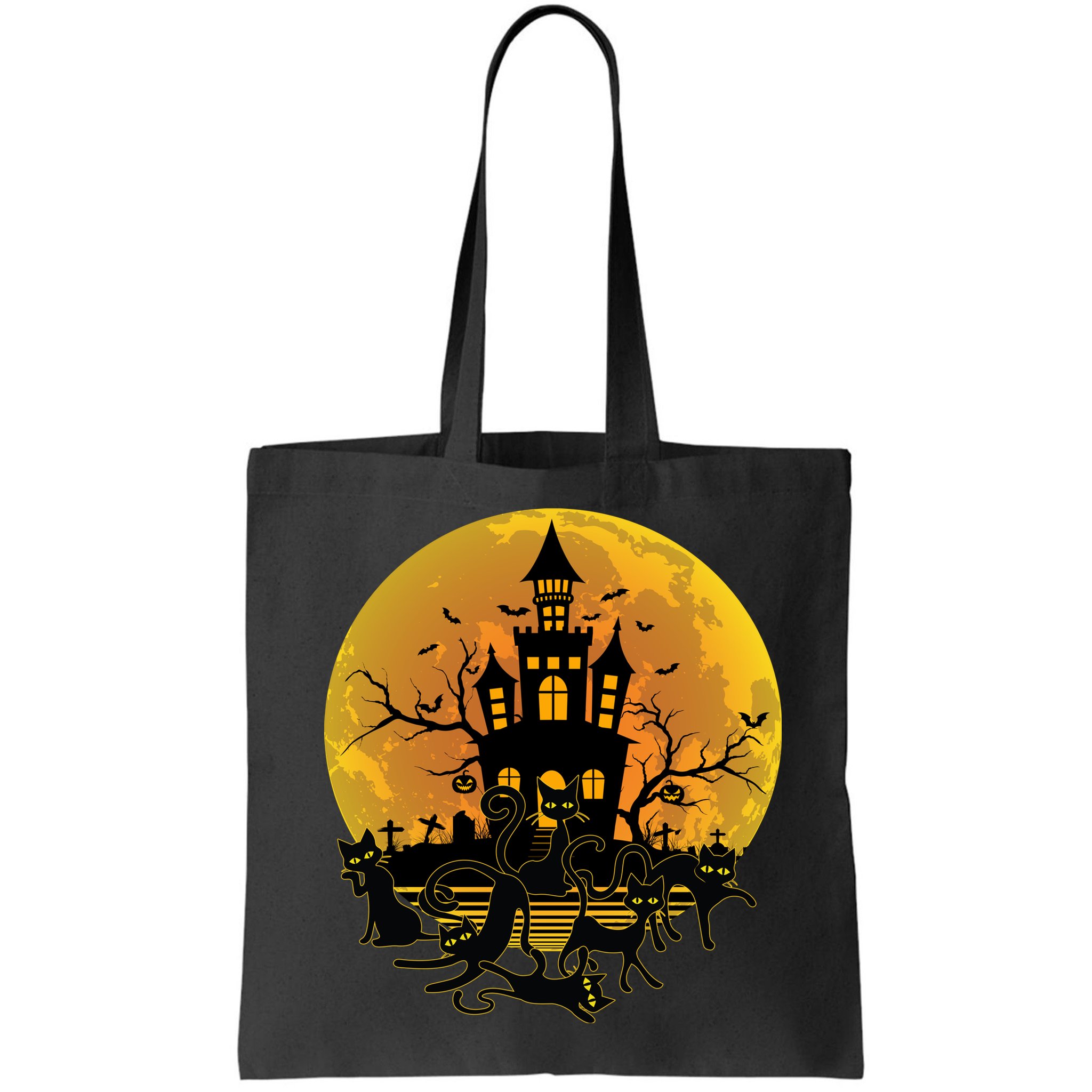 Spooky Halloween Castle Black Cats Bag