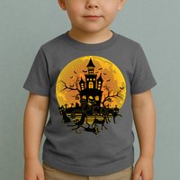 Spooky Halloween Castle Black Cats Toddler T-Shirt