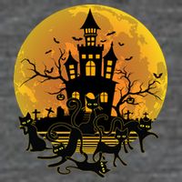 Spooky Halloween Castle Black Cats Toddler T-Shirt