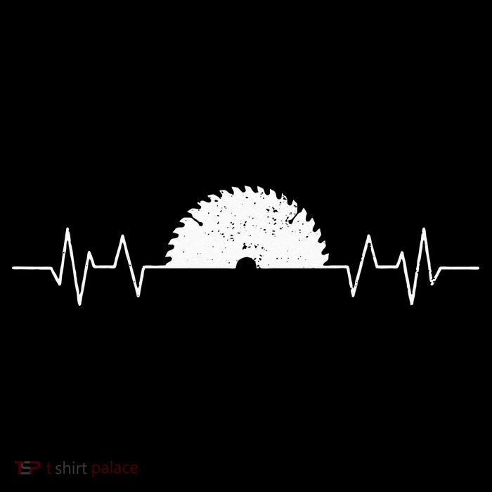 Saw Heartbeat Carpenter Woodworker Carpentry Funny Gift Tall T-Shirt