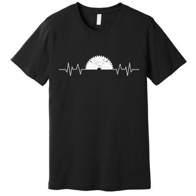Saw Heartbeat Carpenter Woodworker Carpentry Funny Gift Premium T-Shirt