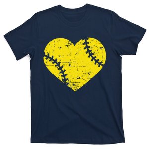 Softball Heart Cute Outfit For Mom Girl Game Day T-Shirt