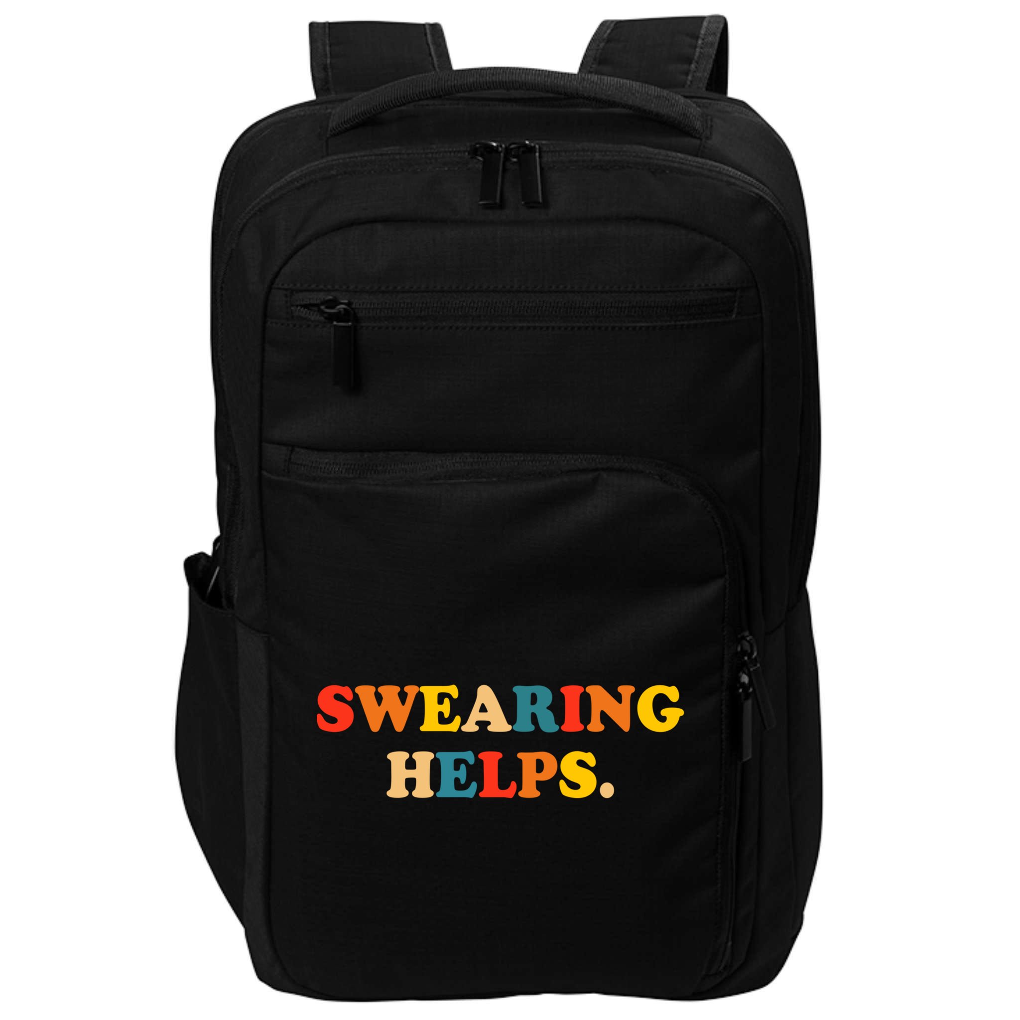 Swearing Helps Cute Gift Impact Tech Backpack