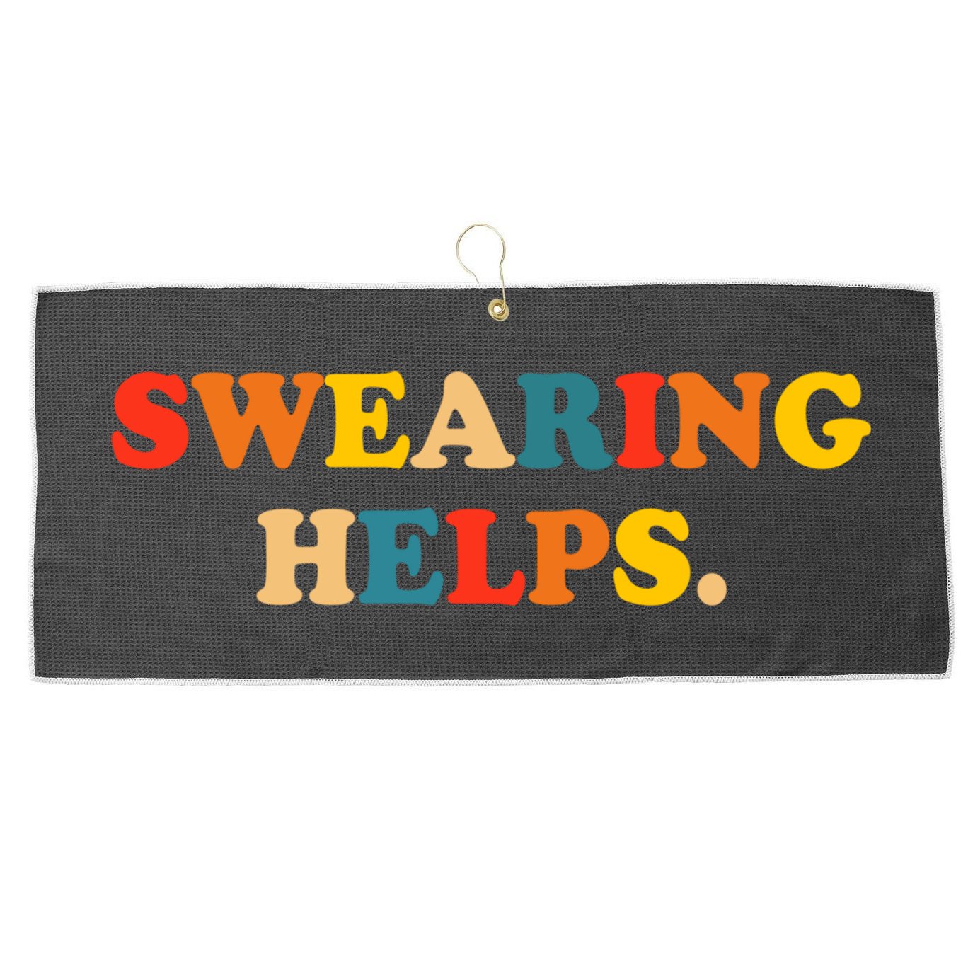 Swearing Helps Cute Gift Large Microfiber Waffle Golf Towel