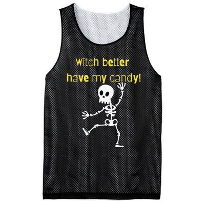 Skeleton Halloween Candy Quote Funny Witch Mesh Reversible Basketball Jersey Tank