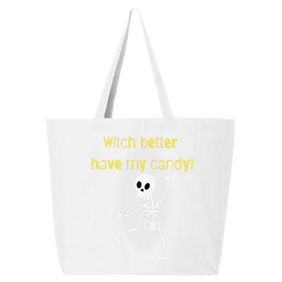 Skeleton Halloween Candy Quote Funny Witch 25L Jumbo Tote