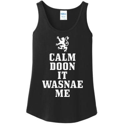 Scottish Heritage Calm Doon It Wasnae Me Scotland Ladies Essential Tank