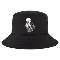 Skeleton Hugging Cat Flowers Skeleton Black Cat Cool Comfort Performance Bucket Hat
