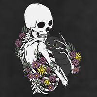Skeleton Hugging Cat Flowers Skeleton Black Cat Cool Comfort Performance Bucket Hat