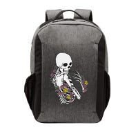 Skeleton Hugging Cat Flowers Skeleton Black Cat Vector Backpack