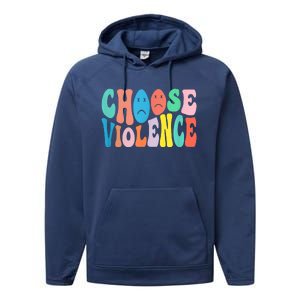 Sarcastic Humor Choose Violence Not Kindness Gag Gift Performance Fleece Hoodie