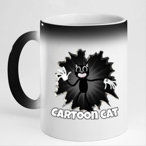 Siren Head Cartoon Cat We Love To Escape From Siren Head Gift 11oz Black Color Changing Mug