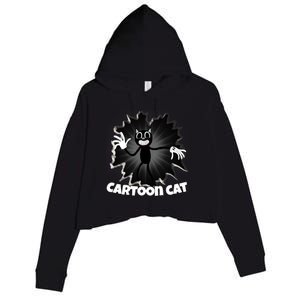 Siren Head Cartoon Cat We Love To Escape From Siren Head Gift Crop Fleece Hoodie