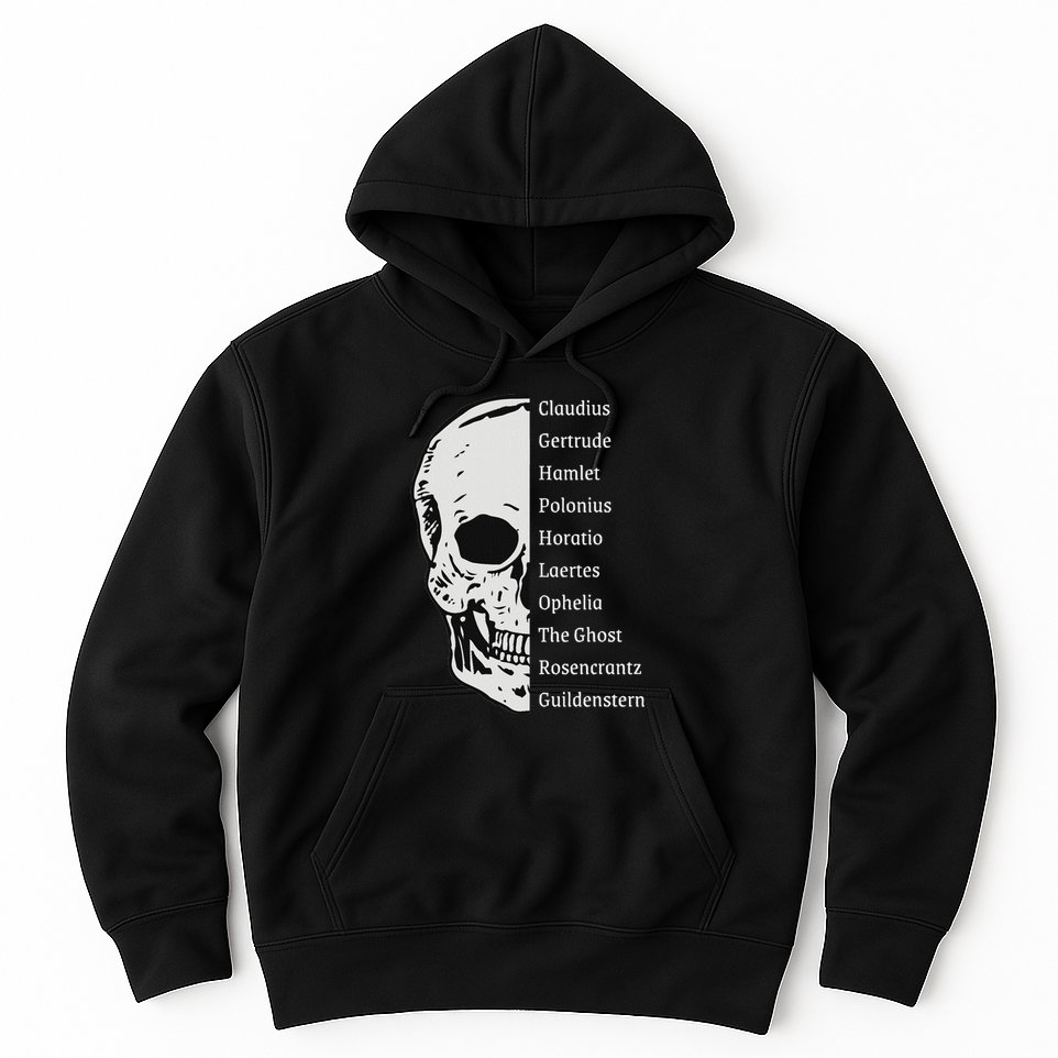ShakespeareS Hamlet Cast & Skull Hoodie