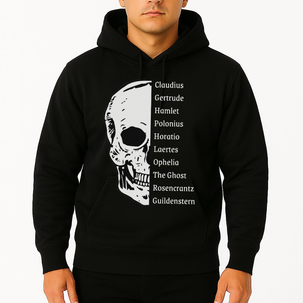 ShakespeareS Hamlet Cast & Skull Hoodie