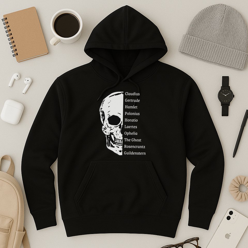 ShakespeareS Hamlet Cast & Skull Hoodie