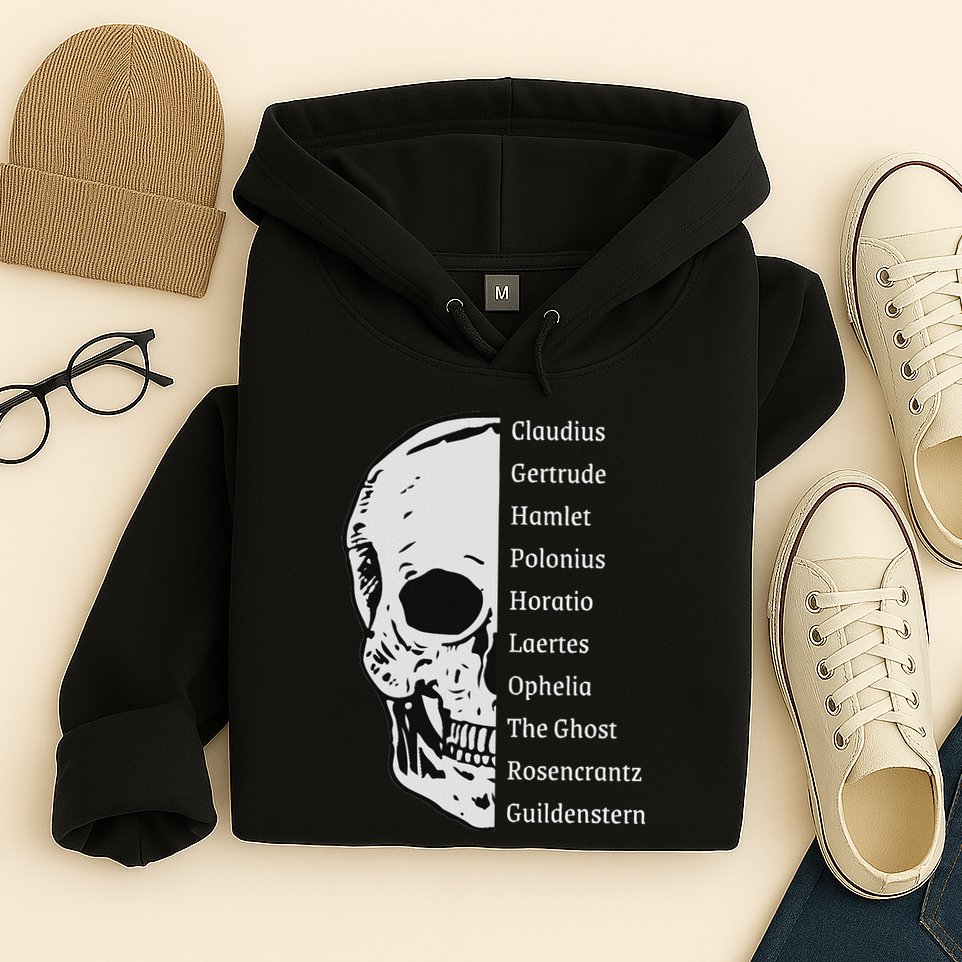 ShakespeareS Hamlet Cast & Skull Hoodie