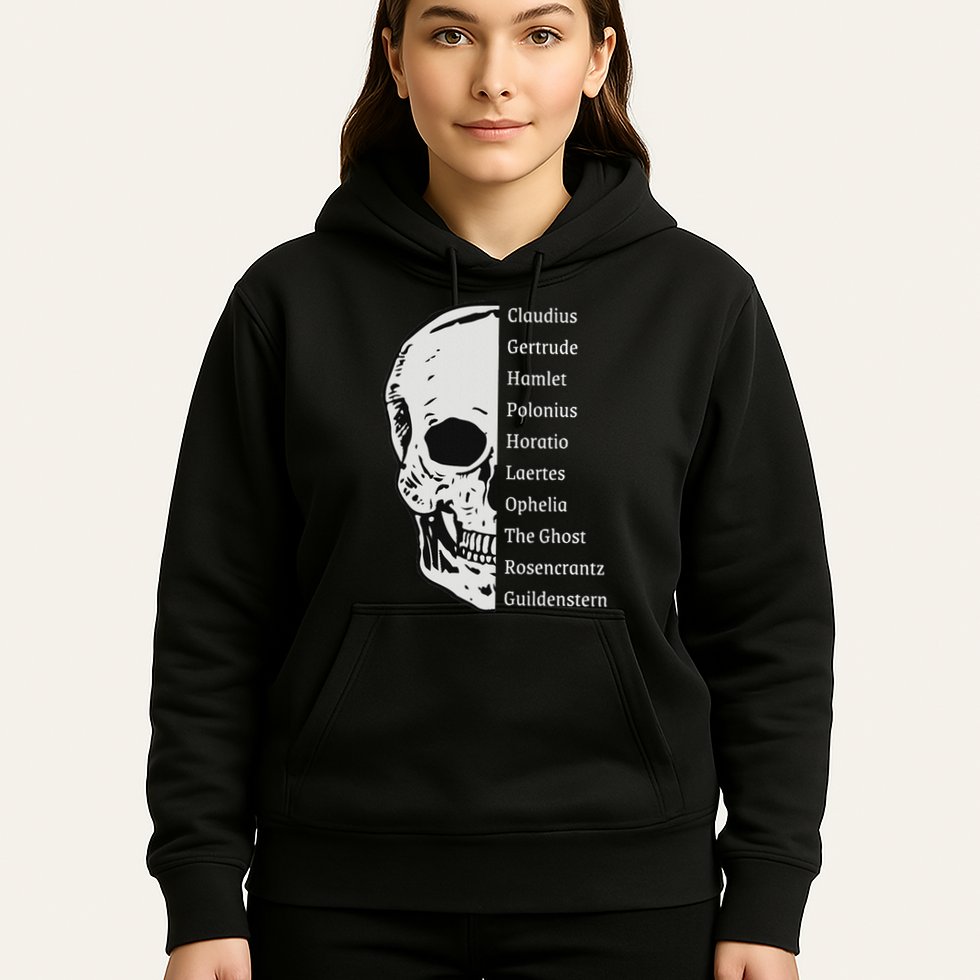 ShakespeareS Hamlet Cast & Skull Hoodie