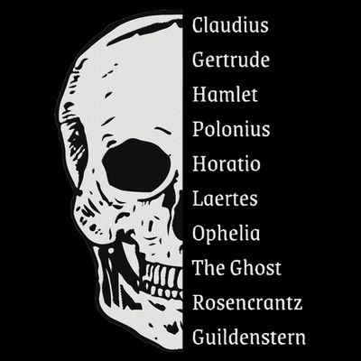 ShakespeareS Hamlet Cast & Skull T-Shirt