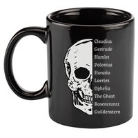ShakespeareS Hamlet Cast & Skull 11oz C Handle Ceramic Mug