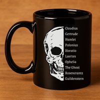 ShakespeareS Hamlet Cast & Skull 11oz C Handle Ceramic Mug