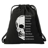 ShakespeareS Hamlet Cast & Skull Drawstring Bag