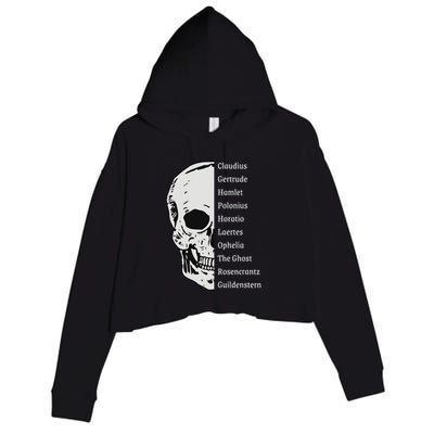 ShakespeareS Hamlet Cast & Skull Crop Fleece Hoodie