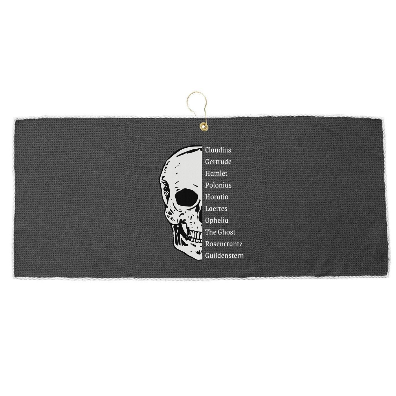 ShakespeareS Hamlet Cast & Skull Large Microfiber Waffle Golf Towel