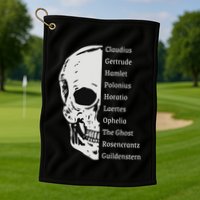 ShakespeareS Hamlet Cast & Skull Golf Towel