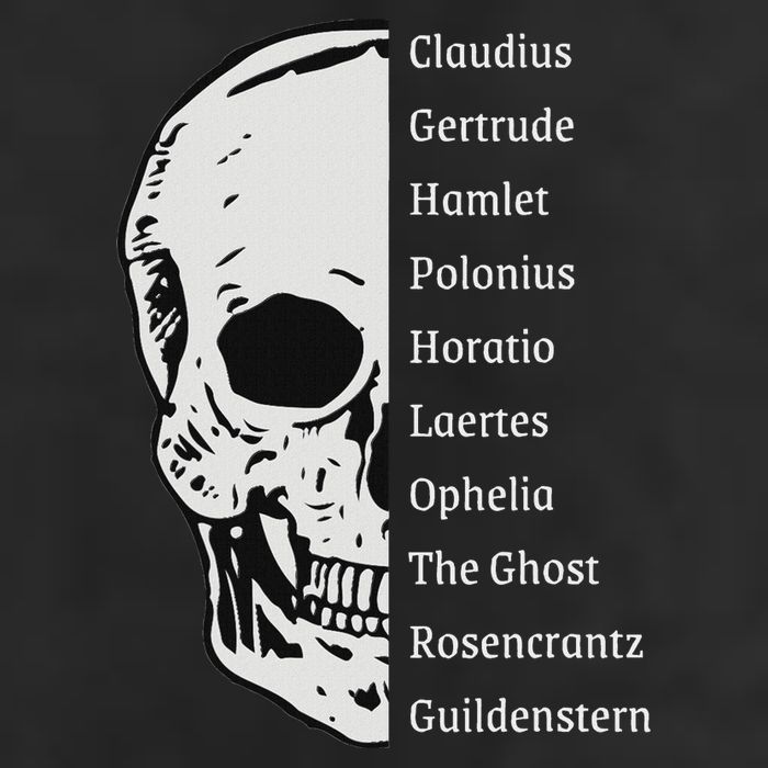 ShakespeareS Hamlet Cast & Skull Golf Towel