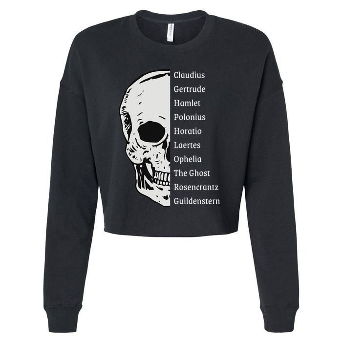 ShakespeareS Hamlet Cast & Skull Cropped Pullover Crew