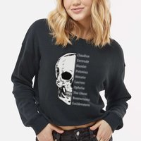ShakespeareS Hamlet Cast & Skull Cropped Pullover Crew
