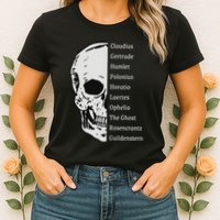 ShakespeareS Hamlet Cast & Skull Womens T-Shirt