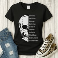 ShakespeareS Hamlet Cast & Skull Womens T-Shirt
