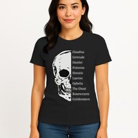 ShakespeareS Hamlet Cast & Skull Womens T-Shirt
