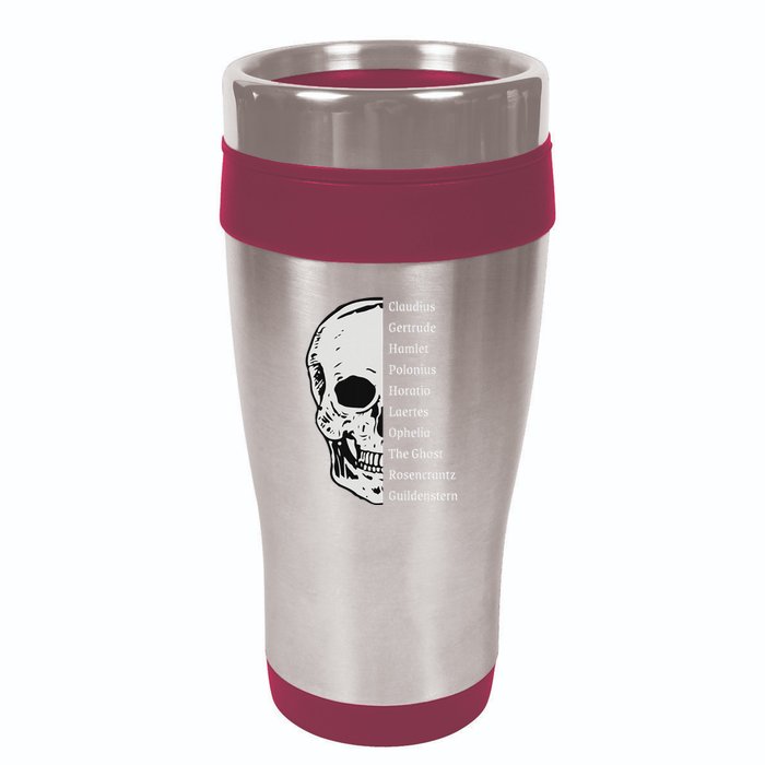 ShakespeareS Hamlet Cast & Skull 16oz Travel Tumbler