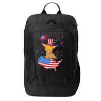 Scottish Highland Cow Independence Day American Flag Cow City Backpack