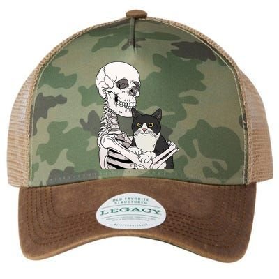 Skeleton Holding Cat Legacy Tie Dye Trucker Hat